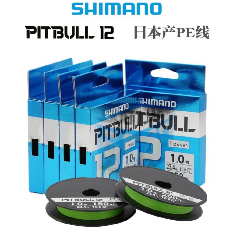 Dù câu cá shimano pitbull x12 150m dây câu cá pe dây dù câu cá cao cấp siêu chịu tải đồ câu việt bắc