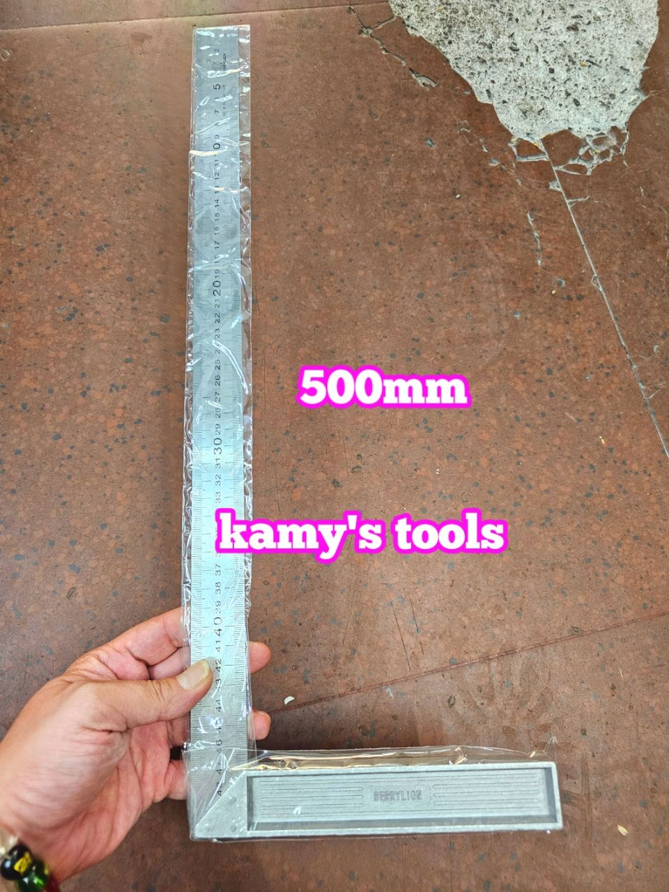 Thước ê ke đo góc vuông 20cm 25cm 30cm 50cm berrylion model 070702200, 070702250, 070702300, 070702500