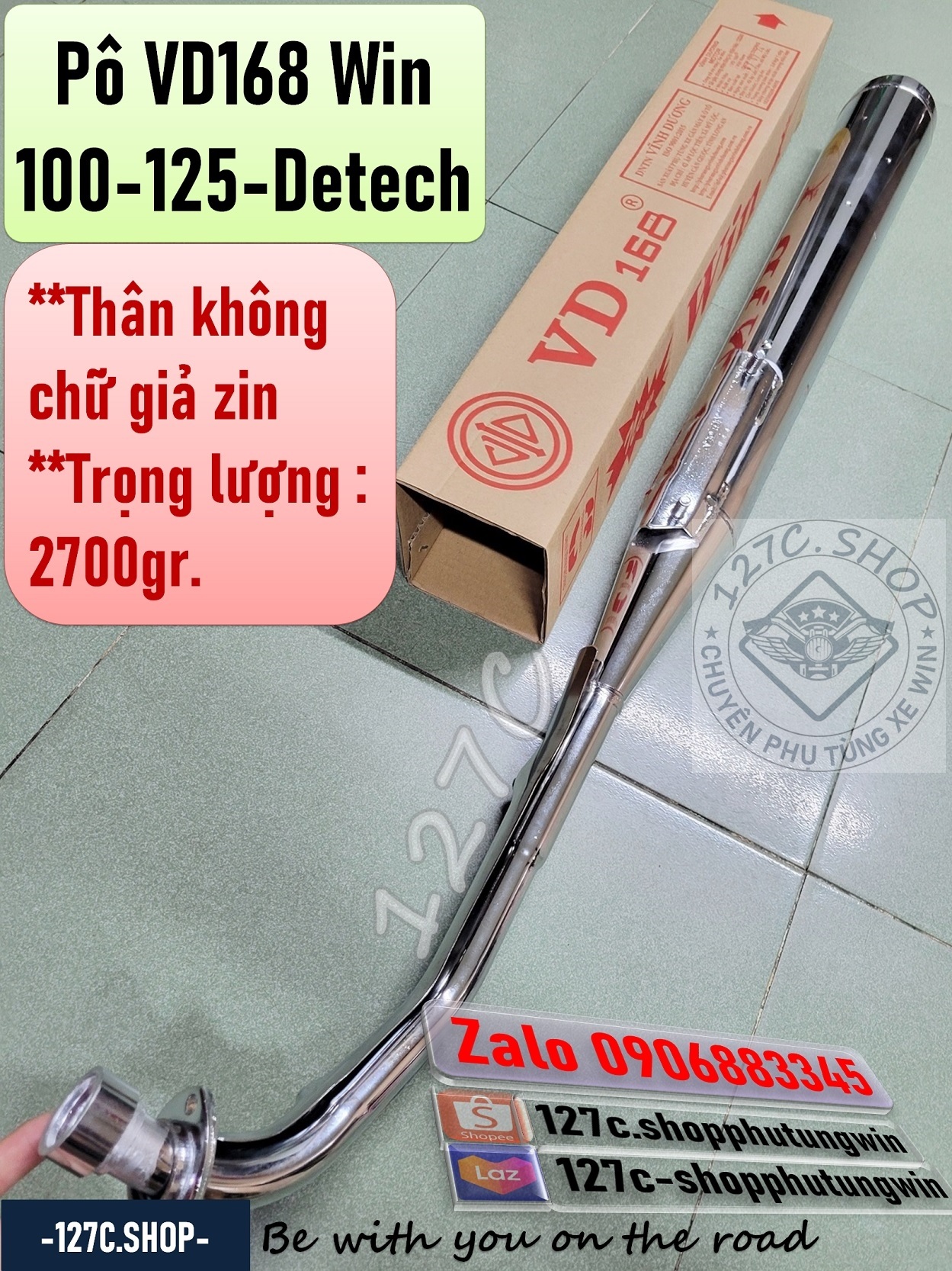 [HCM] Pô VD168 Win 100 Win 125 Win Detech (Thân không chữ giả zin)