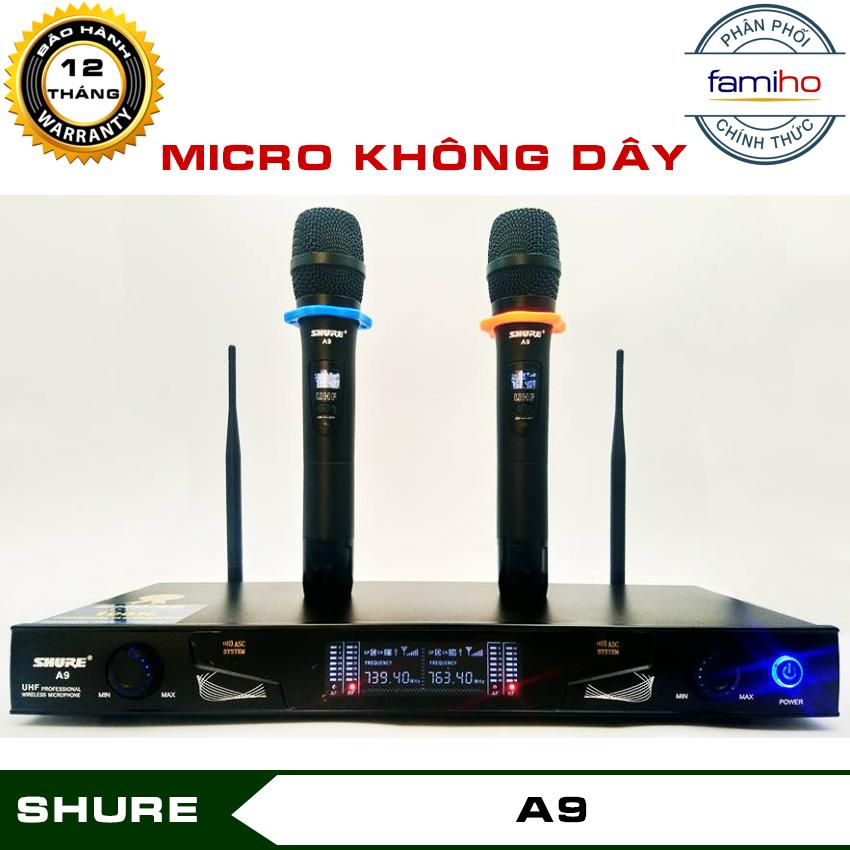 Micro Karaoke Không Dây Shure A9 - Chống Hú Rít Cực Tốt By Famiho Việt Nam