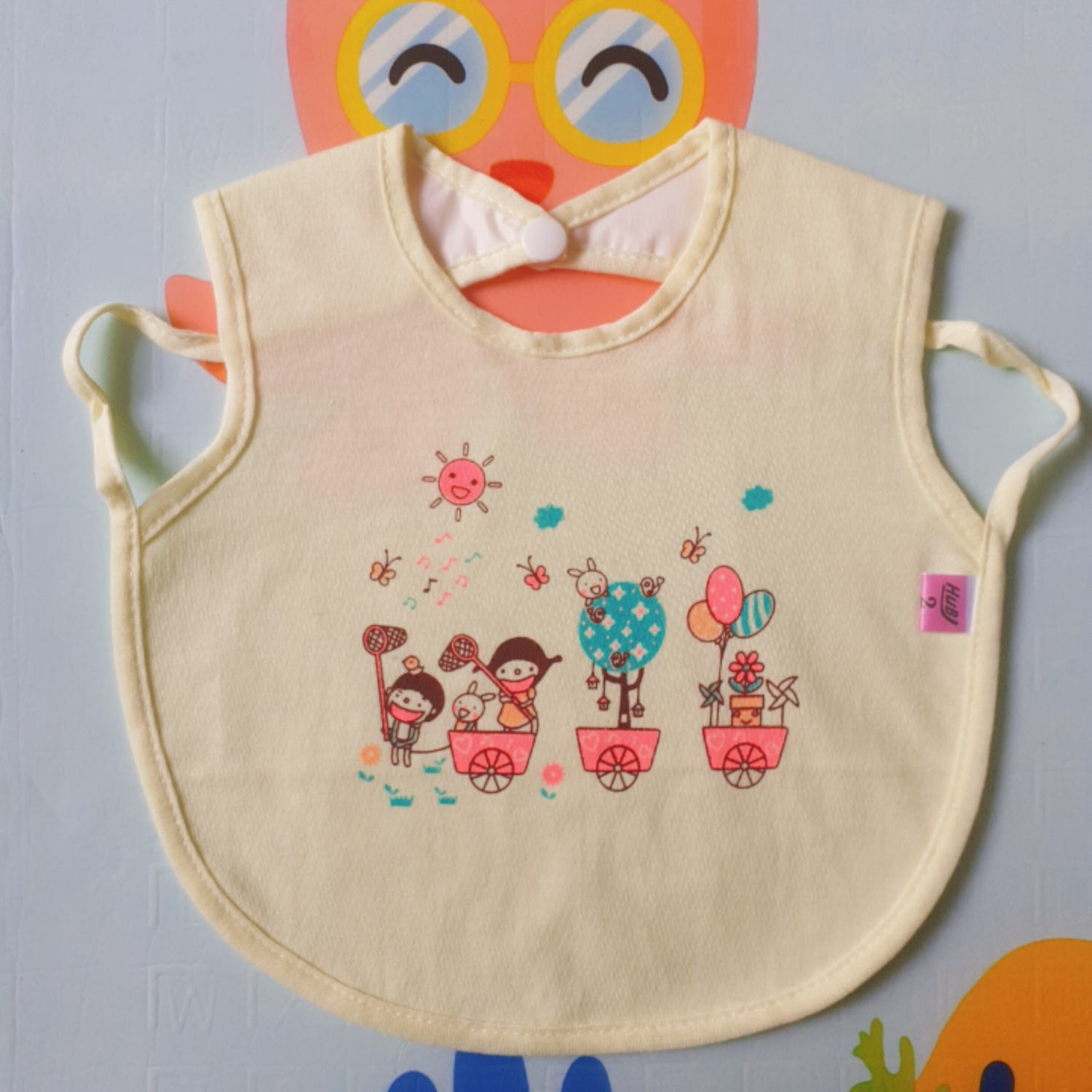 [Chống Thấm Nước] Yếm Ăn Dặm Cotton Chống Thấm (Có Nút Bấm)