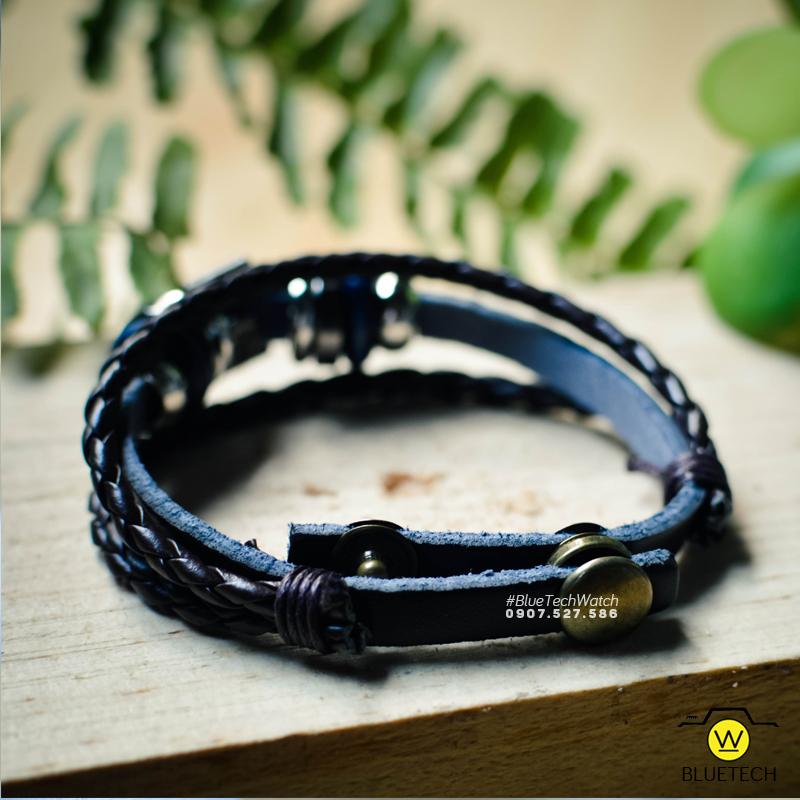 Vòng tay da handmade chữ thập