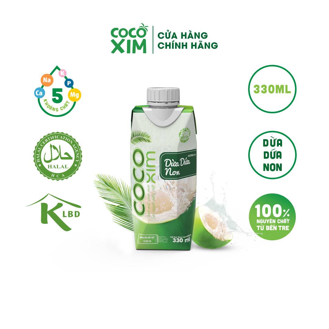 Nước dừa đóng hộp Cocoxim dừa dứa non 330ml
