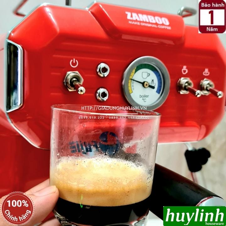 Máy pha cà phê Espresso Zamboo ZB-92CF - Tặng 500gr cafe [Kem - Đỏ]