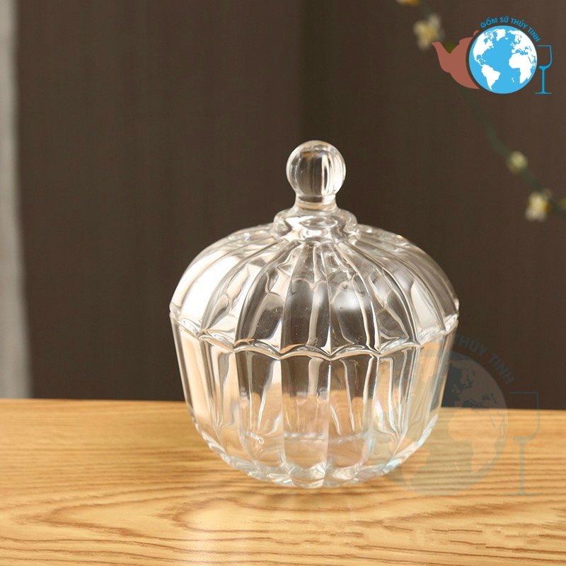 Thố mứt thuỷ tinh pha lê trái bí