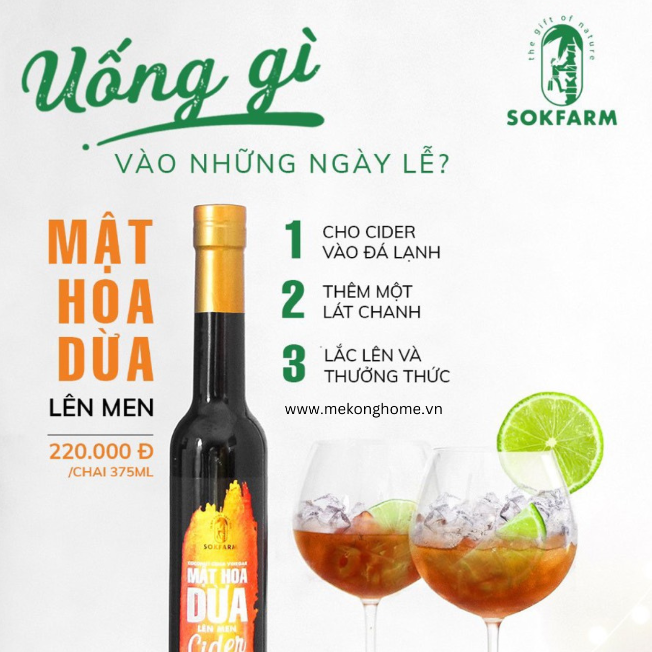 Mật Hoa Dừa Lên Men SOKFARM - 375ml