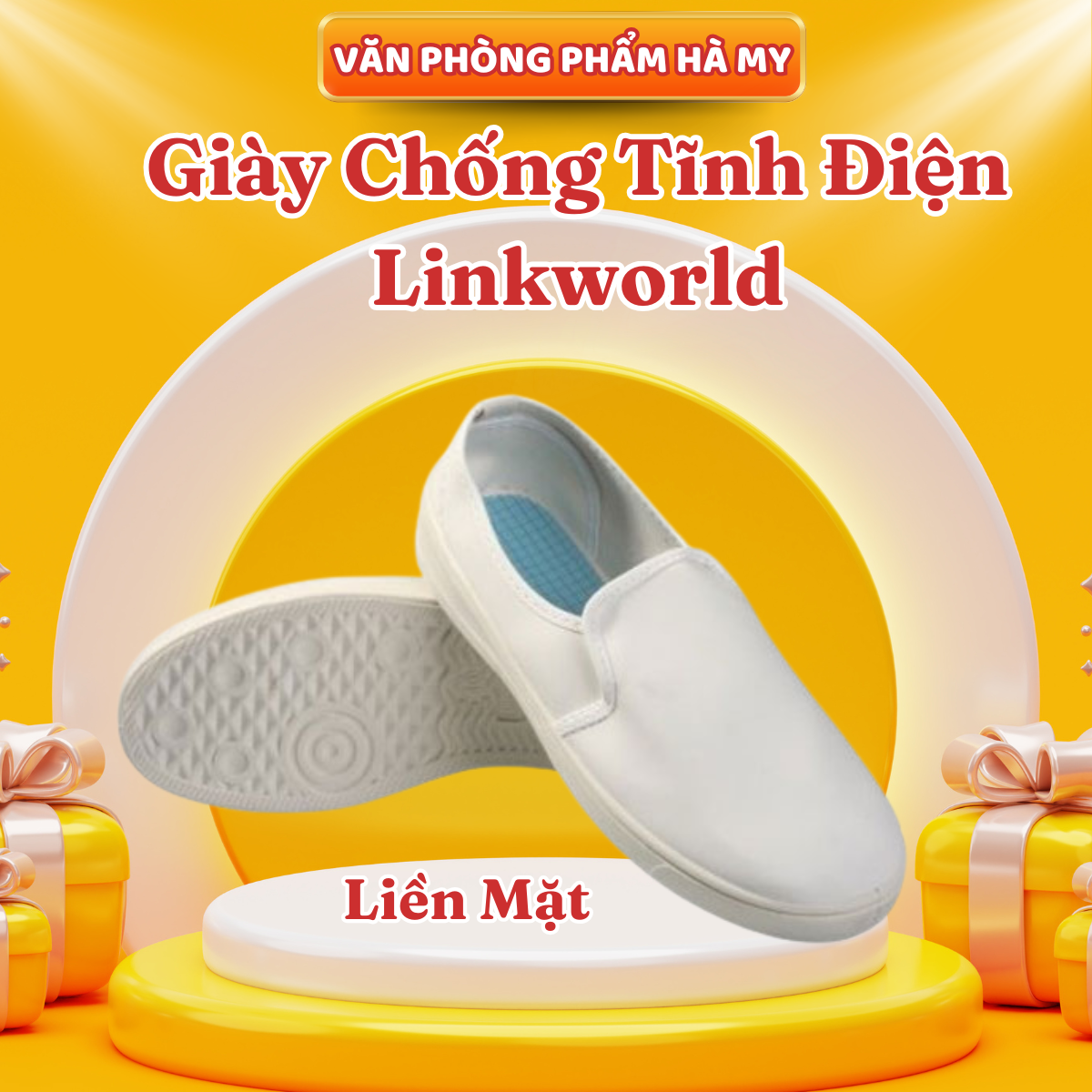 Giày Phòng Sạch Chống Tĩnh Điện Linkworld Mặt Lưới, Liền Mặt, 4 Lỗ