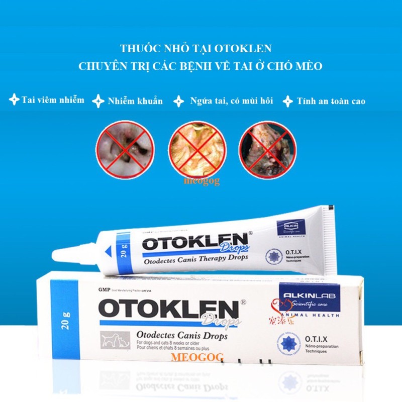 Sản phẩm nhỏ Tai Otoklen Alkin dùng cho chó mèo rận , viêm , bẩn ở tai - phụ kiện thú cưng - ShopPetAz