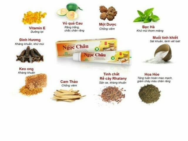 6 tuýp kem đánh răng dược liệu Ngọc Châu