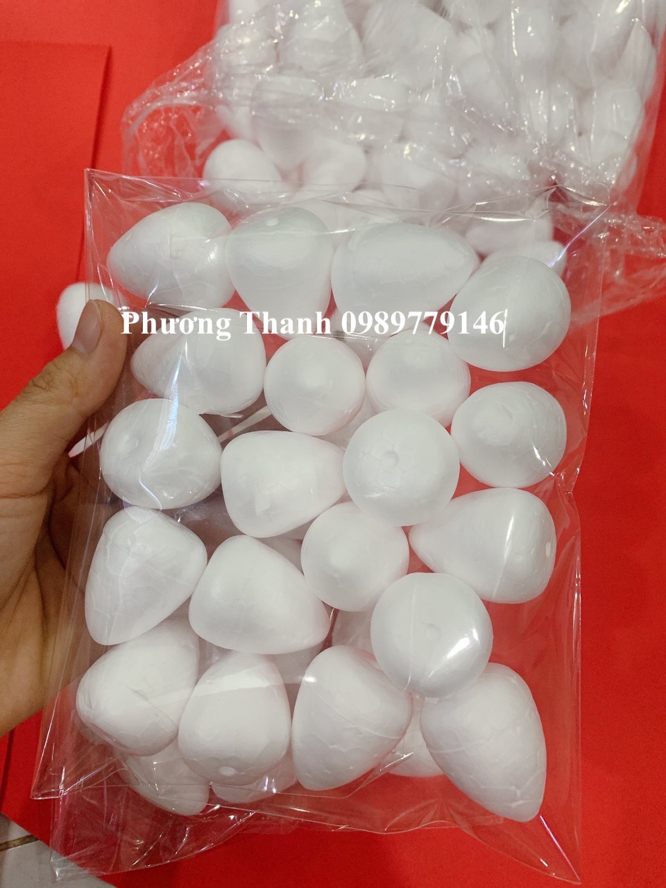 Nụ hồng xốp, 2.5x3.5cm, bịch 20 nụ hồng