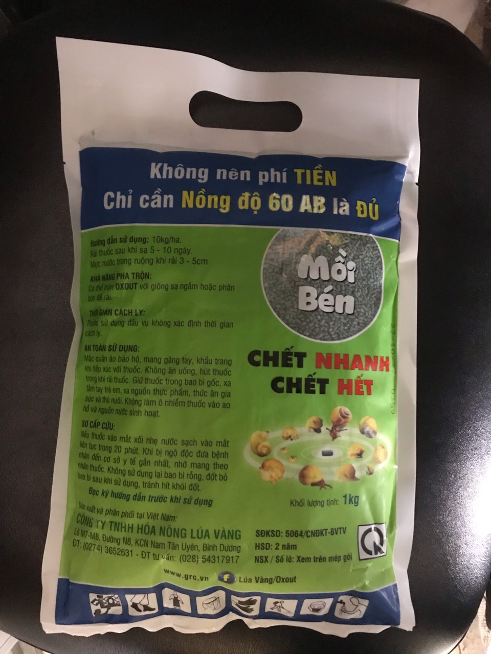 Bả mồi diệt ốc Toxbait 60AB Metaldehyde GÓI 1KG