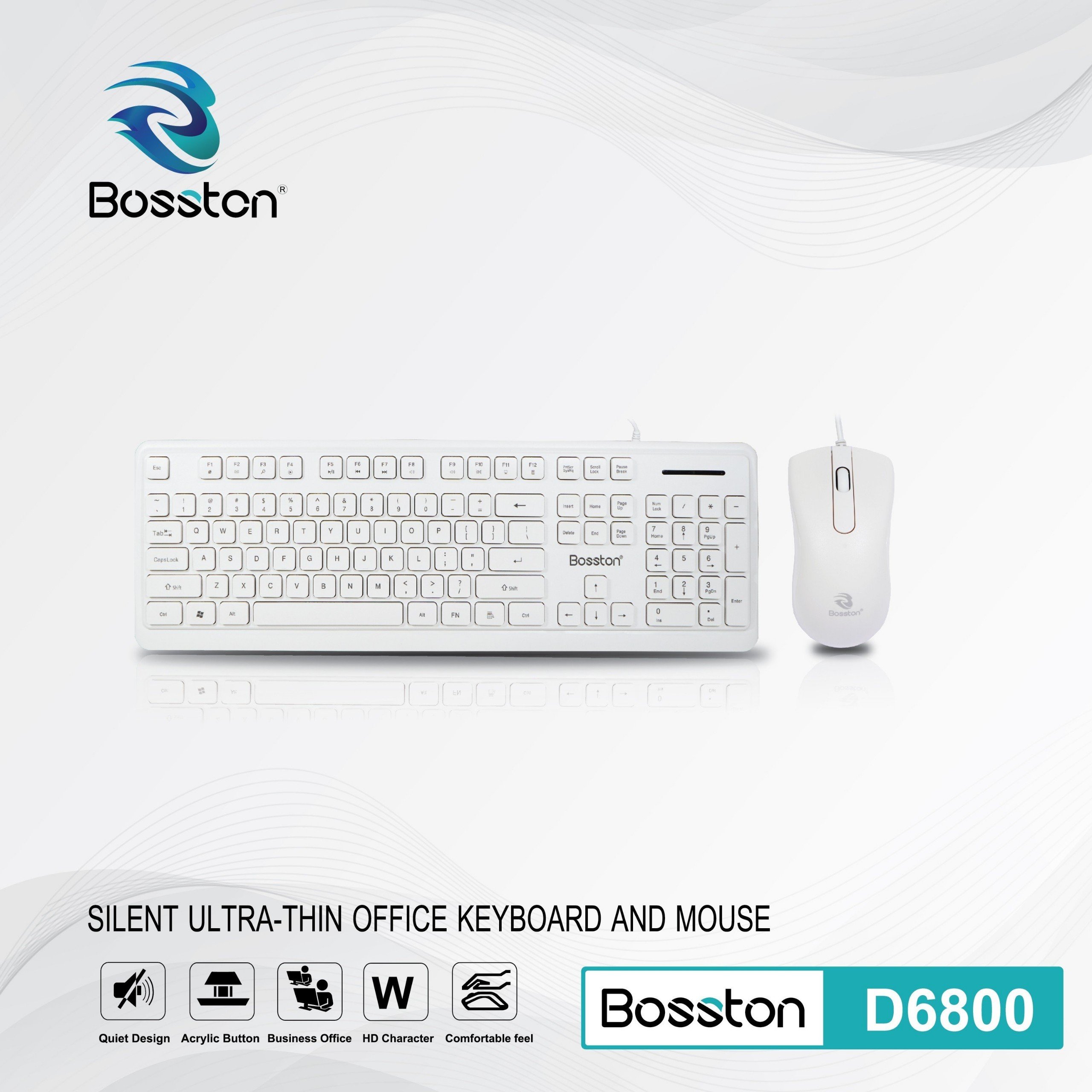Bộ bàn phím và chuột văn phòng Bosston D6800 có dây - NHẤT TÍN Computer