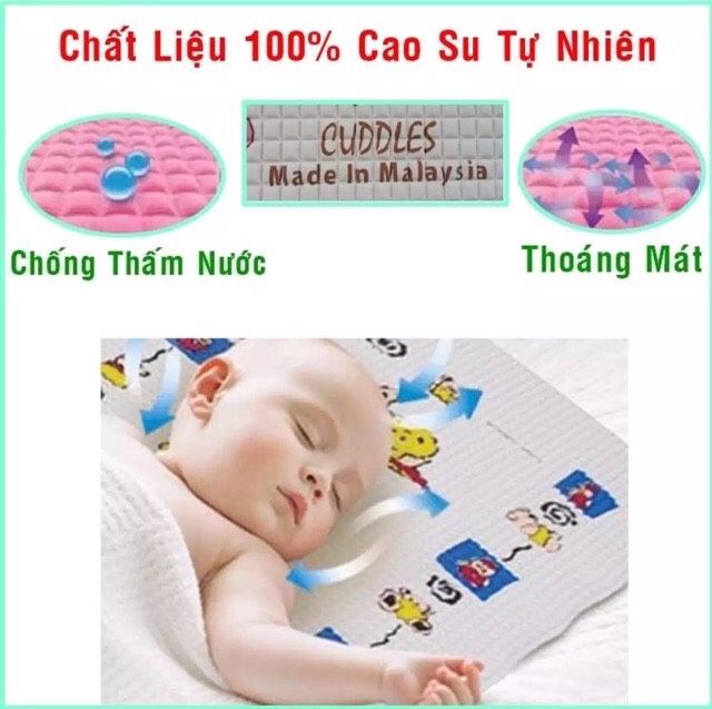 [HCM]NỆM CAO SU THOÁNG MÁT CHO BÉ NHẬP KHẨU MALAYSIA (nệm cho bé nệm sơ sinh nệm nước thoáng mát)