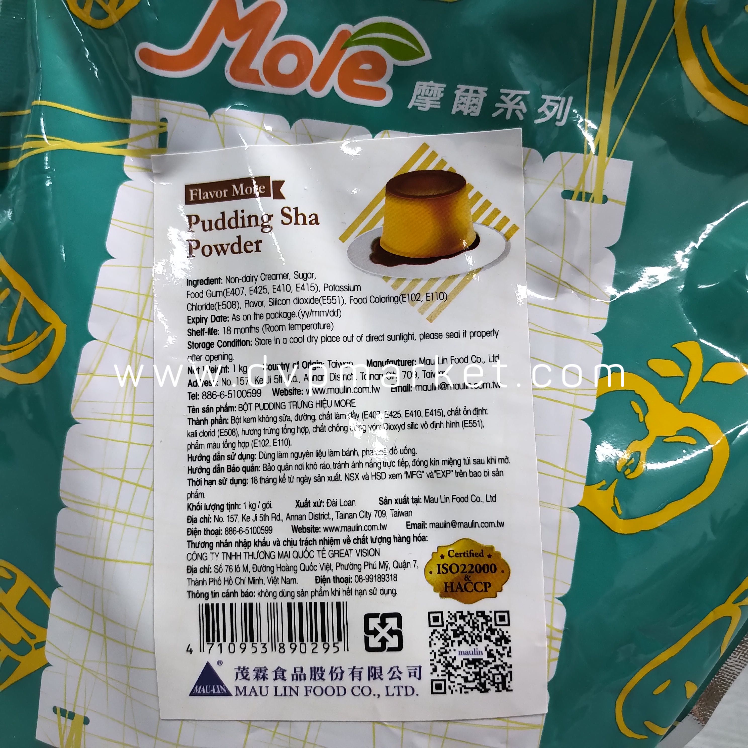 Bột pudding/flan Mole Đài Loan hương Trứng - bịch 1kg