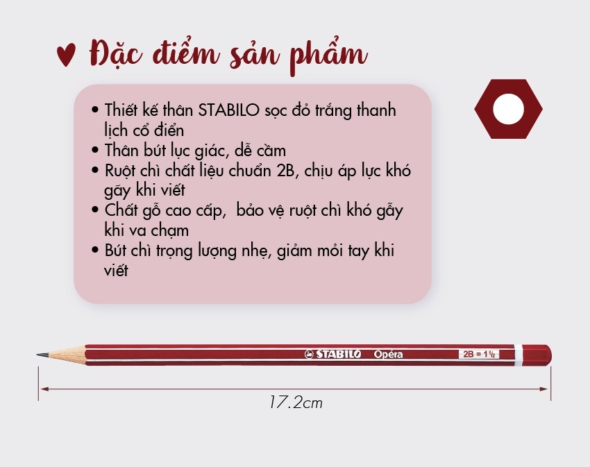 Bút chì gỗ 2B Stabilo Opera PC285-2B