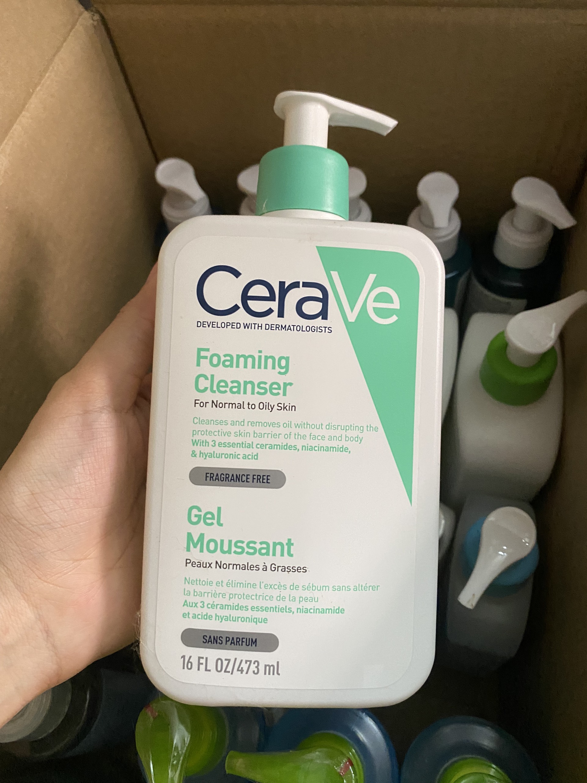 Sữa rửa mặt Cerave từ da thường đến da khô bản Pháp [BILL UK ]