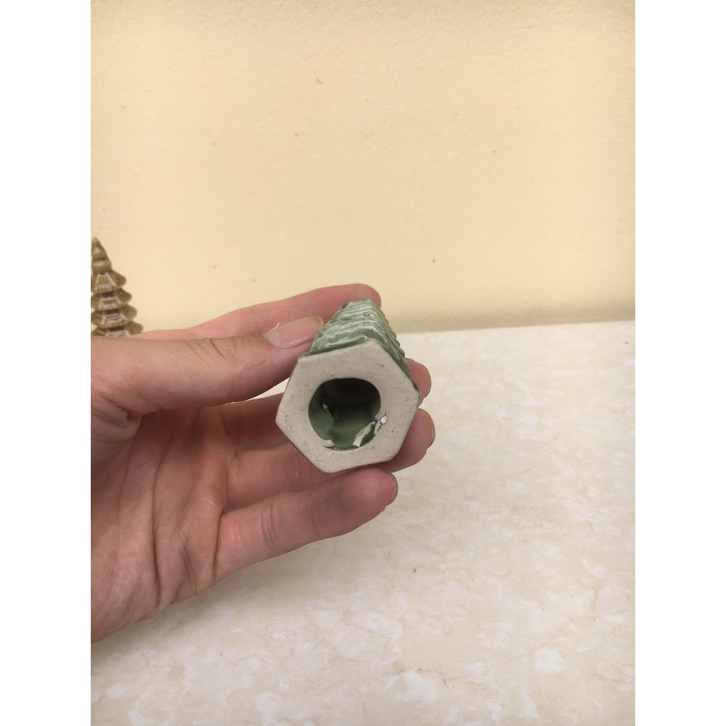 Tiểu cảnh Tháp mini gốm Bát tràng 1 size TC-28
