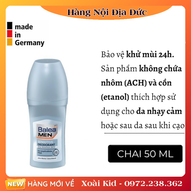[Hàng nội địa Đức] Lăn khử mùi Balea men của Đức