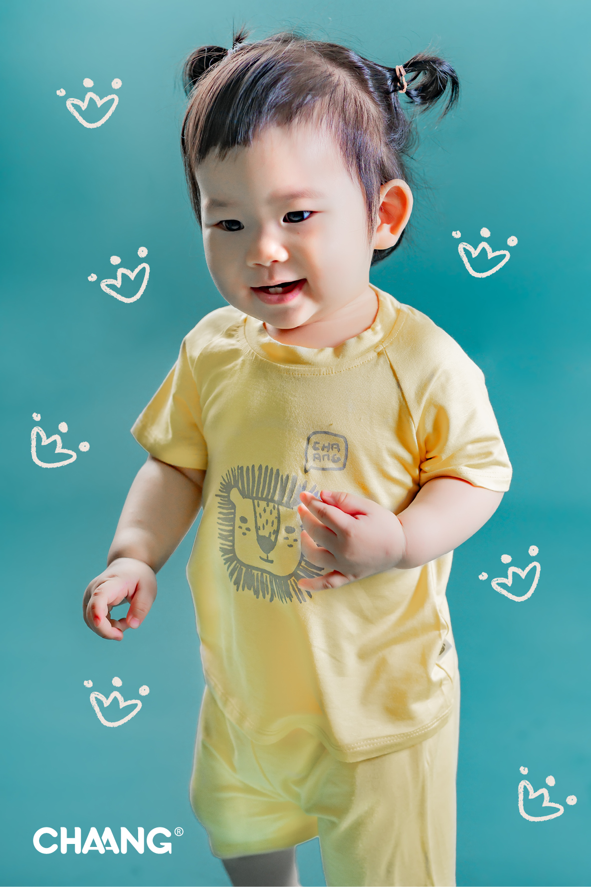 [CHAANG]Bộ cộc raglan Tigger vàng cho bé Chaang