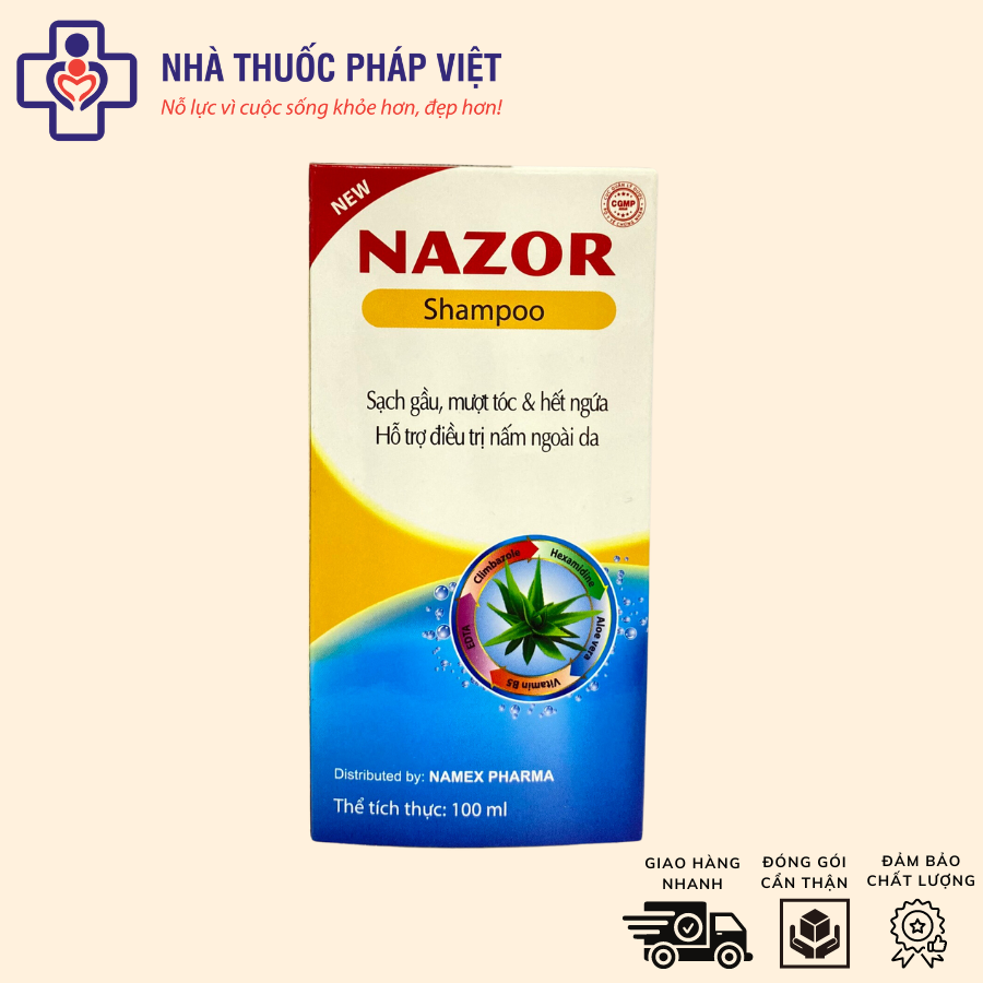 (CHÍNH HÃNG) Dầu Gội Nazor Sạch Gầu, Mượt Tóc, Hết Ngứa Da Đầu - 100ml