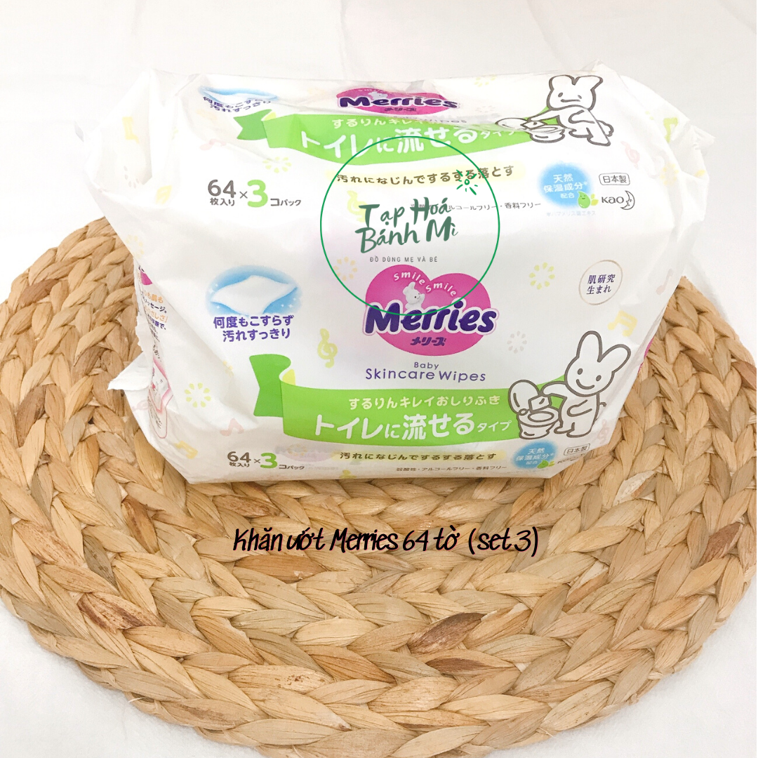 [HCM]Khăn ướt Merries 64 tờ