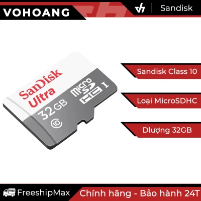 [HCM]Thẻ nhớ 32GB Sandisk Ultra Class MicroSD Class 10 80MB/s