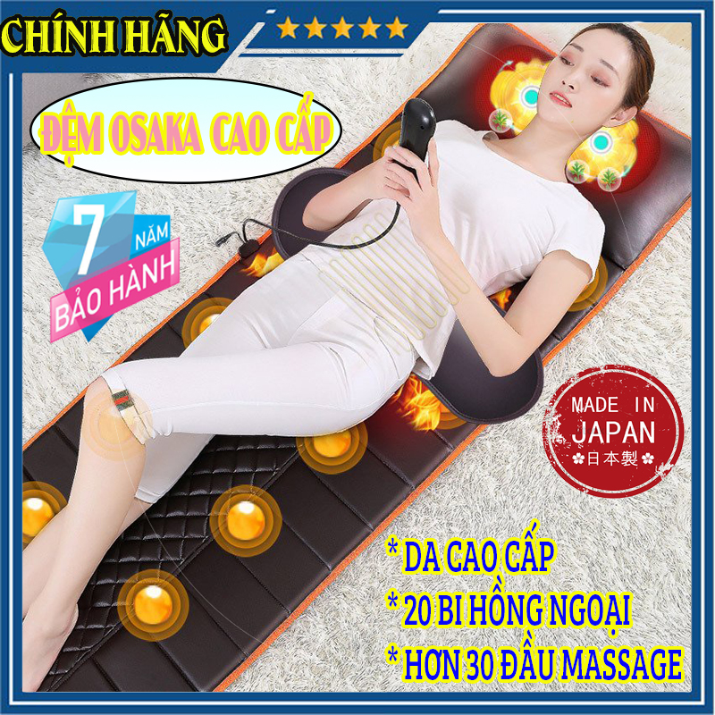 [ QUÀ TẶNG 0 ĐỒNG ] Đệm ghế massage ô tô OSAKA - Nệm massage toan thân - Đệm massage toàn thân Nhật Bản có hồng ngoại - Rung giảm đau cơ bắp thư giãn giảm stress lưu thông máu.