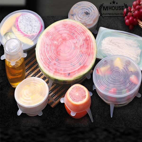 Combo 6 Pieces Silicone Elastic Cup Cover, Fresh Food keeping, Packaging Sealing Cover Multi-function Silicone Bowl Cover