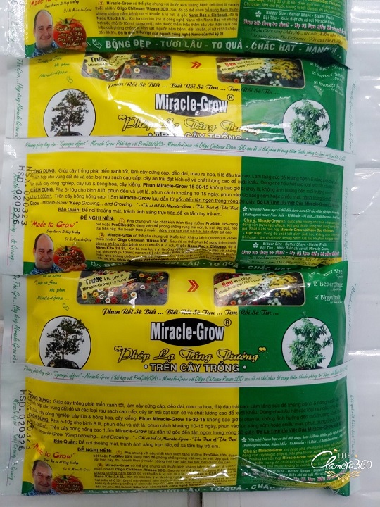 Phân bón lá Miracle-Grow 15-30-15 USA (Gói 500g)