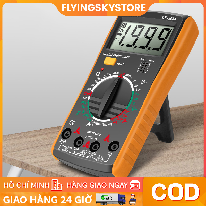 Đồng Hồ Vạn Năng DT9205A Đồng Hồ Vạn Năng Thông Minh Màn Hình Kỹ Thuật Số Độ Chính Xác Cao Dụng Cụ Kiểm Tra Bảo Trì Thợ Điện