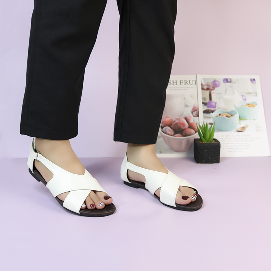 GIÀY SANDAL NỮ ĐẾ BỆT QUAI CHÉO CHỮ X YOMI THỜI TRANG HOT