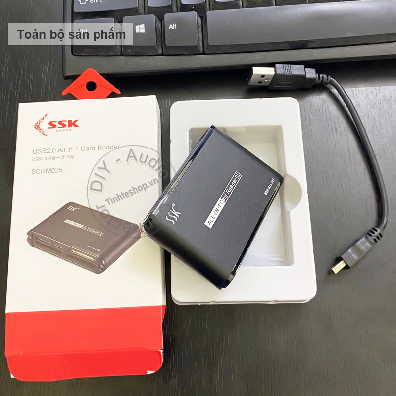 Đầu đọc thẻ đa năng all in one TF SD CF M2 XD MMC - USB 2.0 480Mbps SSK SCRM-025