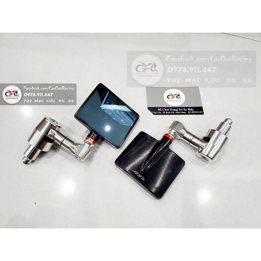 Gương gù vuông CRG full nhôm mặt kính xanh chống chói loại 1