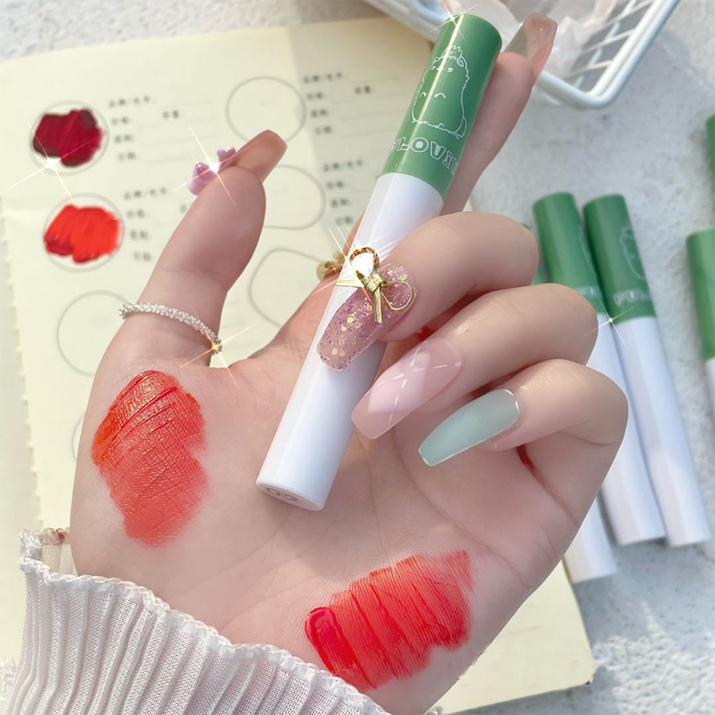 6 Cái/bộ Son Môi Men Mềm Không Thấm Nước Lâu Dài Xu Hướng Hot Son Môi Trong Nước Giá Rẻ Son Môi