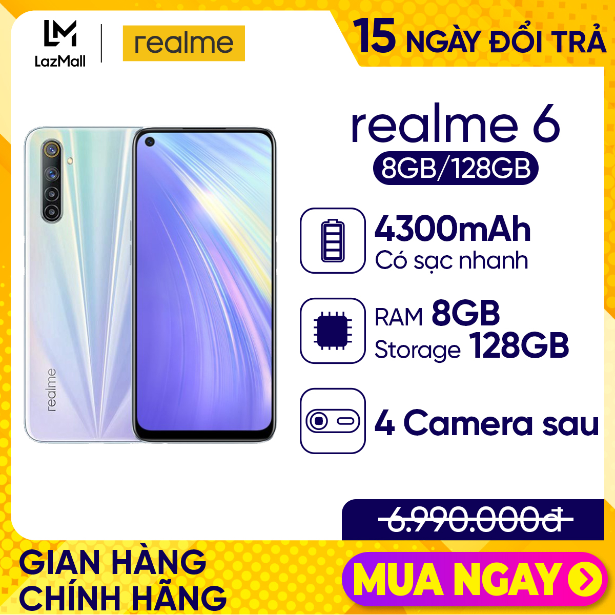 Điện thoại Realme 6 - 8GB/128GB