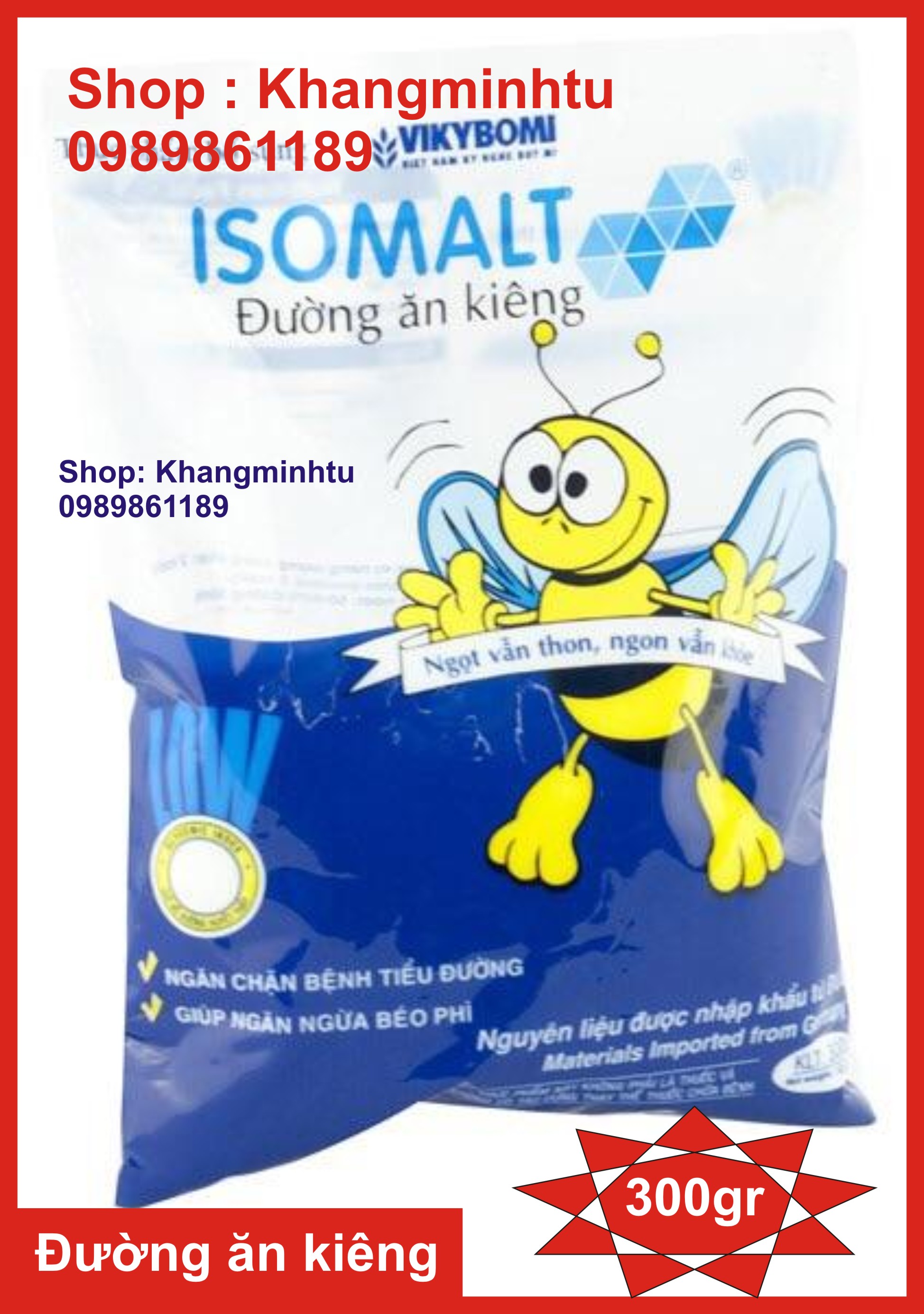 Đường ăn kiêng isomalt Vikibomi gói 300gram