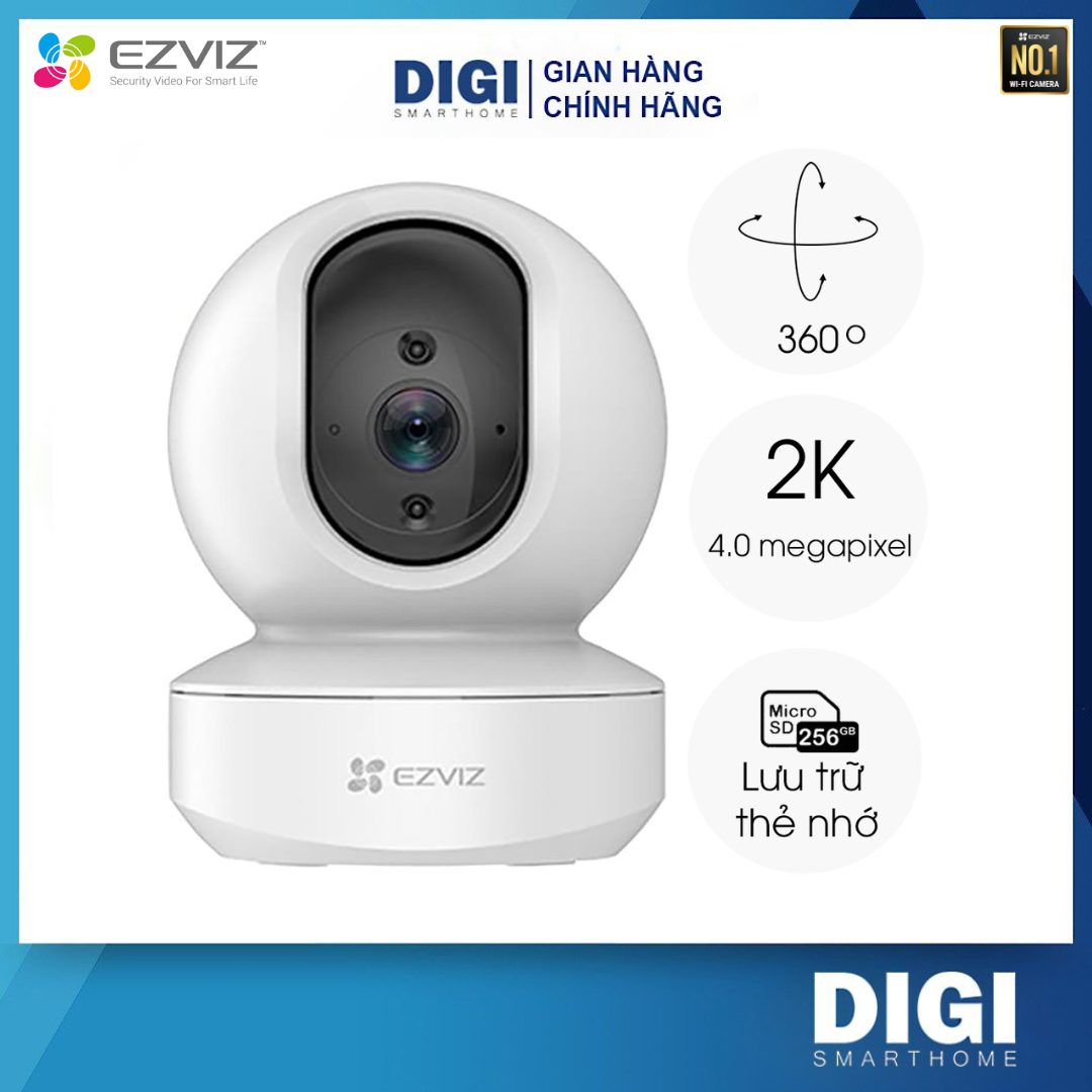 Camera Wifi Không Dây EZVIZ TY1 4MP 2K, Đàm Thoại 2 Chiều, Xoay 360 Độ, Phát hiện chuyển động - DIGI Smarthome