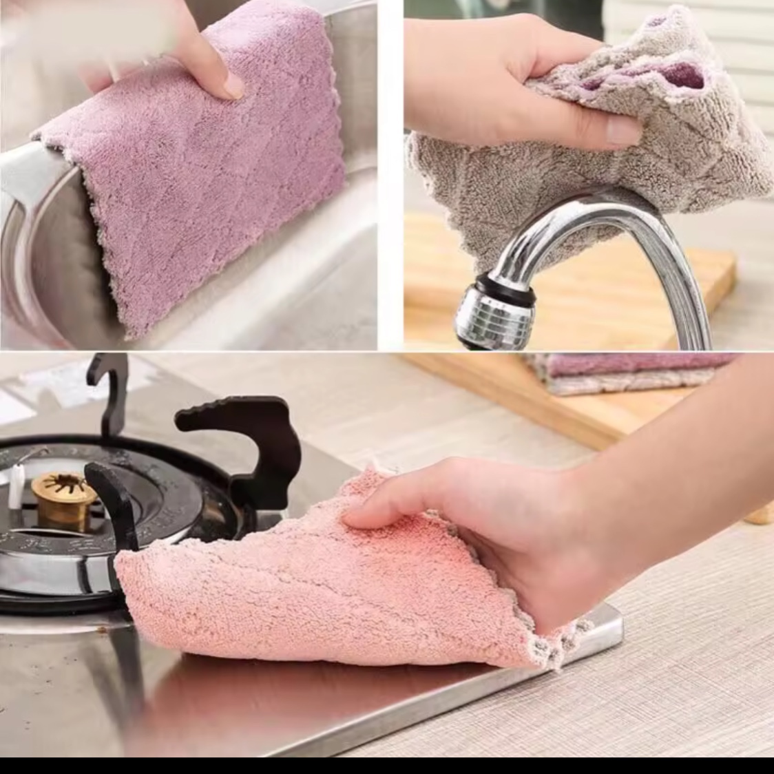 Combo 10 Khăn lau bếp 2 mặt siêu thấm hút, siêu mềm