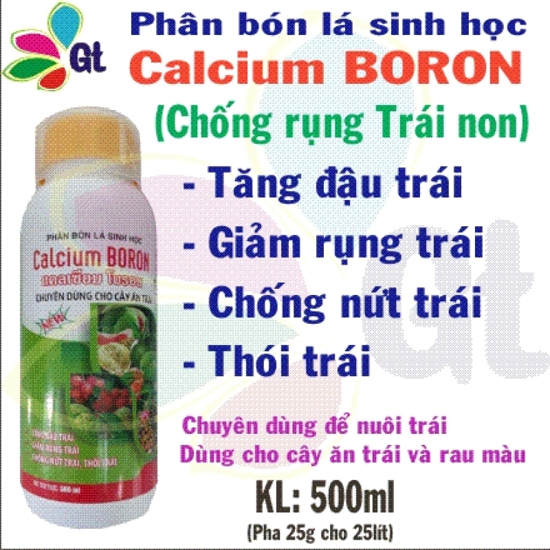 (Shop Gt19) Phân bón lá Sinh học Calcium boron - KL: 500ml Chống rung trái non