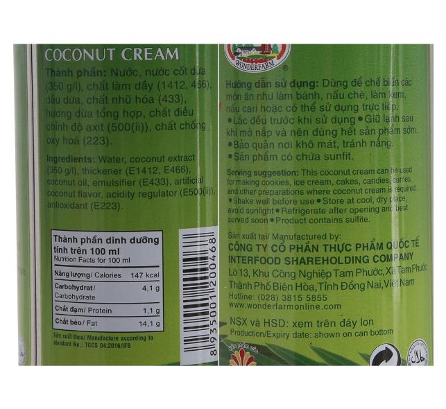Nước Cốt Dừa Wonderfarm Lon 160ml