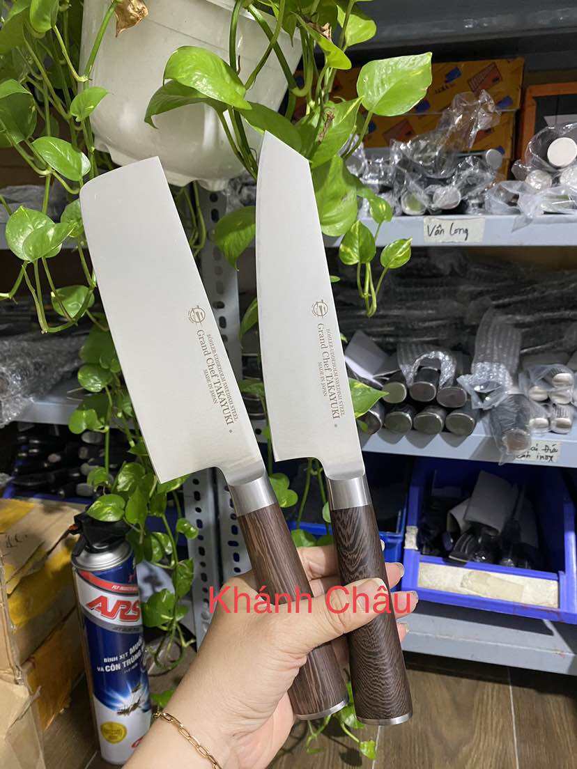 Cặp dao thái Nhật cán gỗ, mới 98% sắc bén