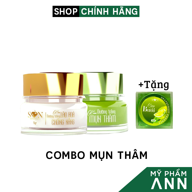Combo Kem Face Giảm Mụn Thâm Son Cosmetic + Kem Face Dưỡng Trắng Da Son Cosmetic Chính Hãng Boss Nguyễn Tiên