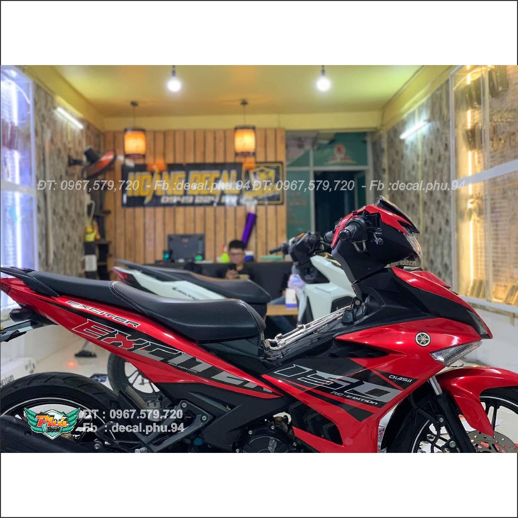 Tem rời Exciter 150 đỏ đen