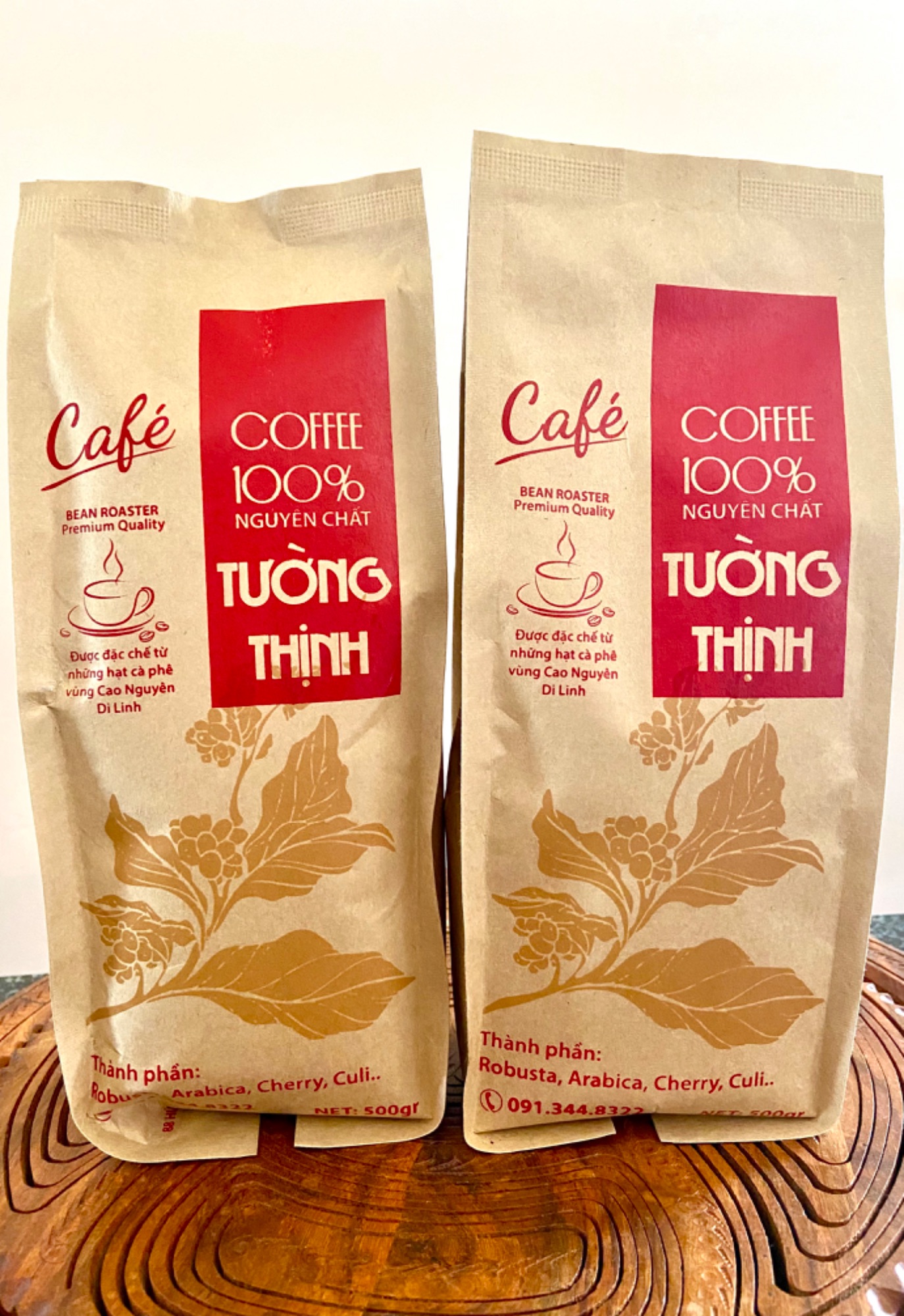 Cà phê Nguyên chất Tường Thịnh Di Linh gói 500gram