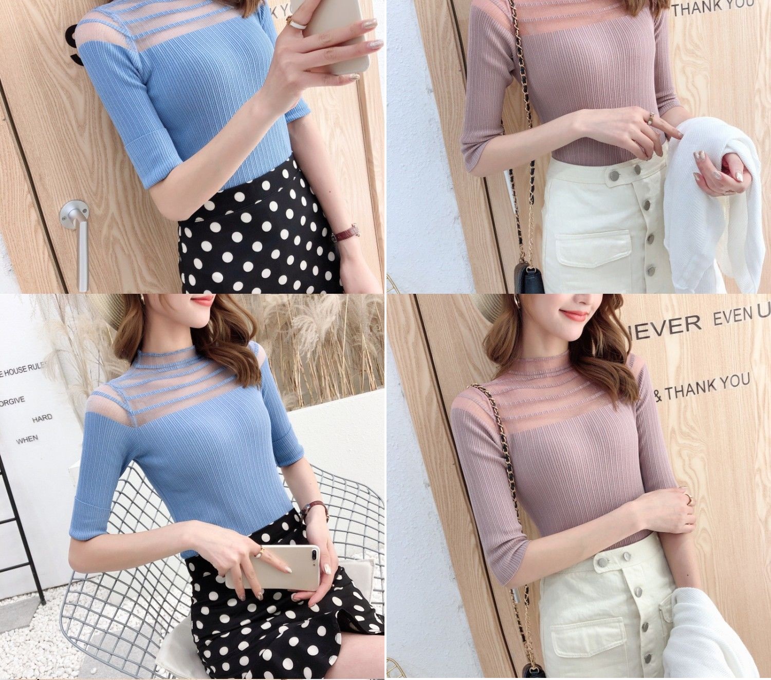 Áó len Tay Lửng Cổ Ren