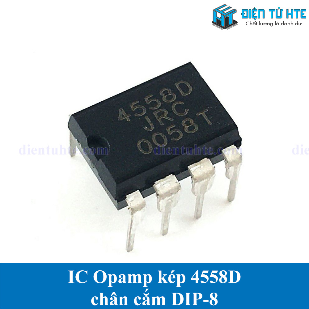 Combo 2 con ic opamp kép 4558d jrc4558d njm4558d chân cắm dip-8 loại tốt
