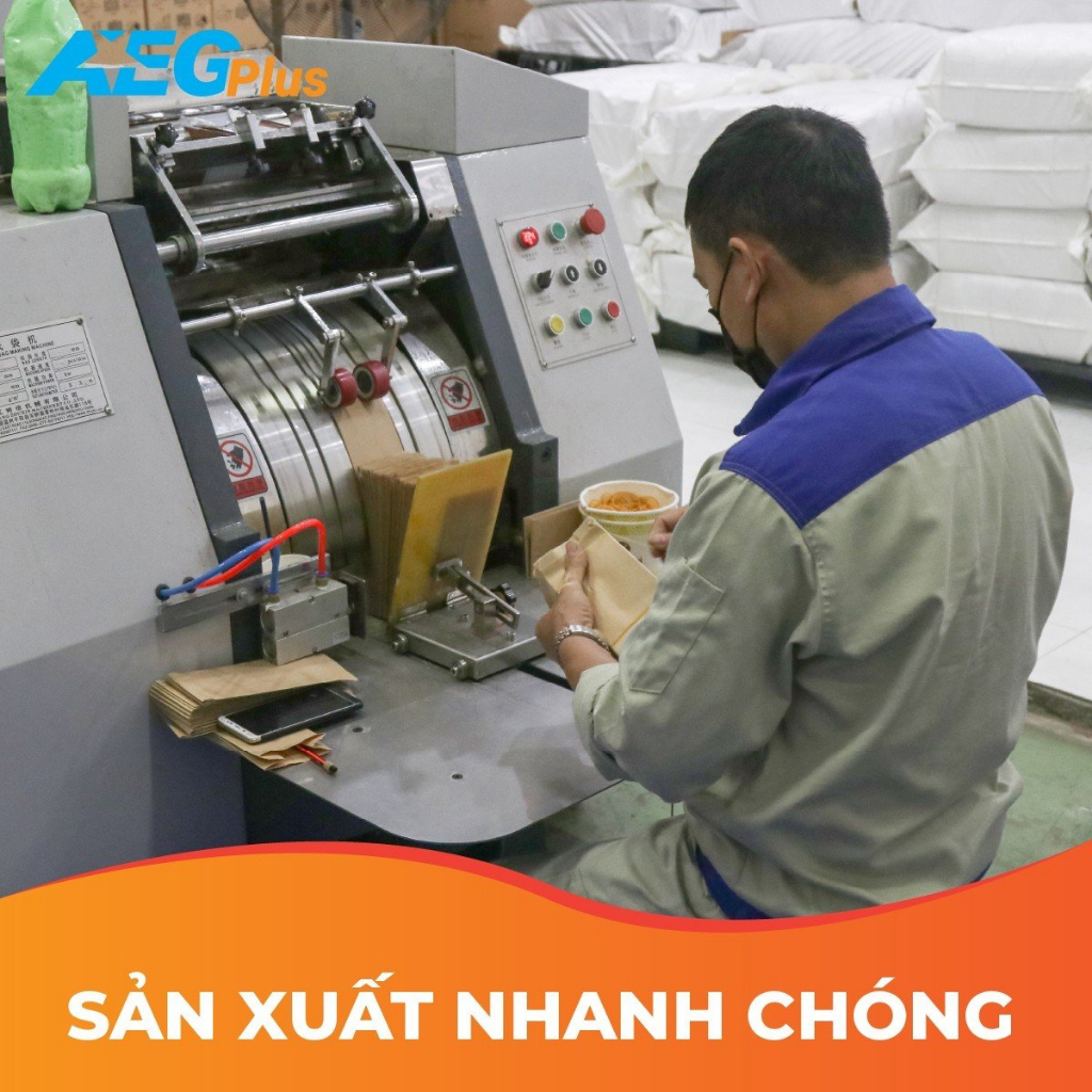 100 chiếc Túi giấy kraft có quai mã VQ7