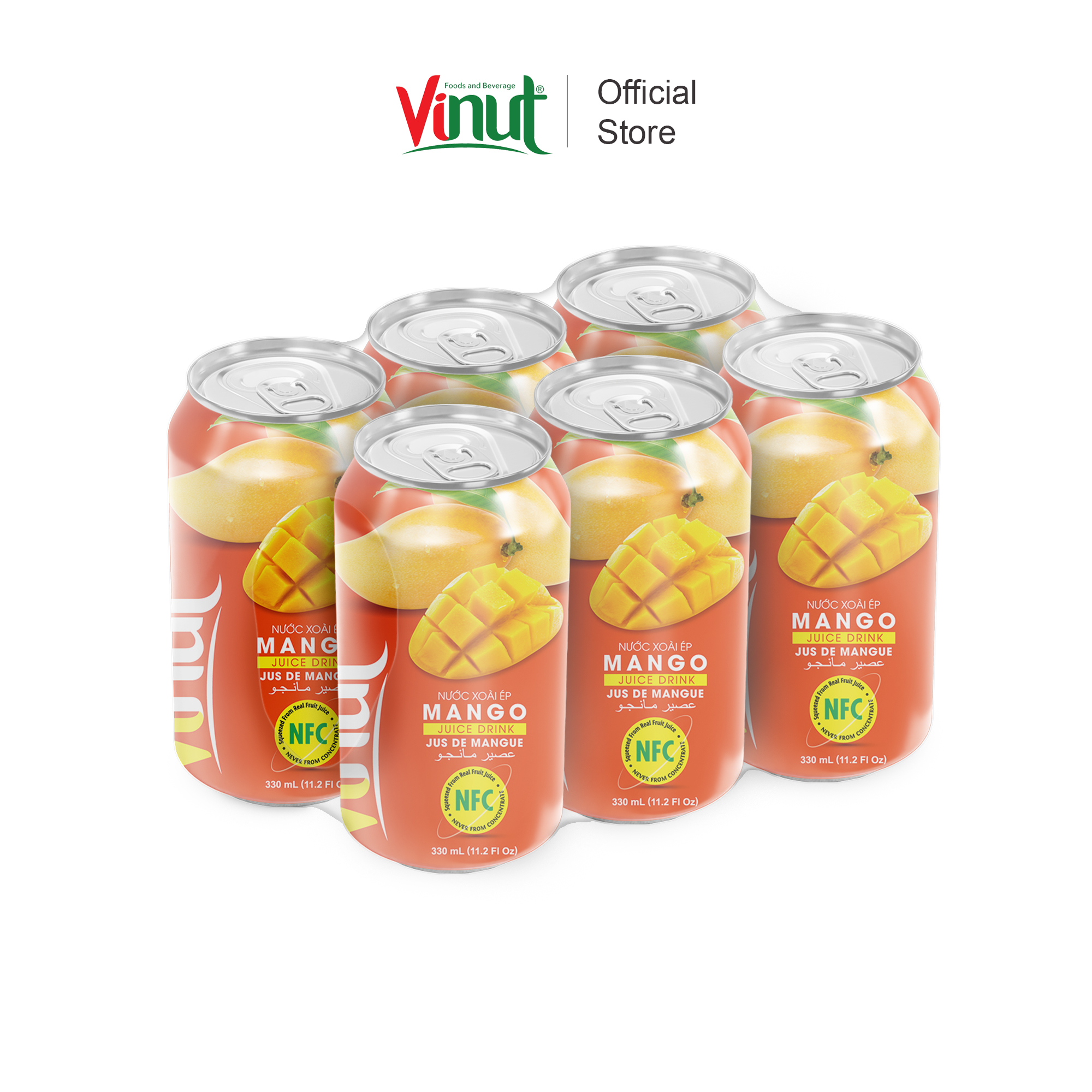 [LỐC 6 LON] Nước Ép Xoài Vinut 330ml