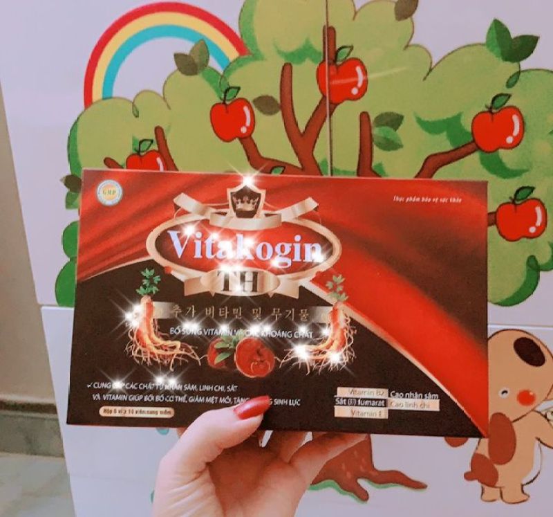 ( Hàng loại 1) Hộp quà biếu VITAKOGIN TH - từ nhân sâm, linh chi giúp bồi bổ cơ thể, giảm mệt mỏi, tăng cường sinh lực