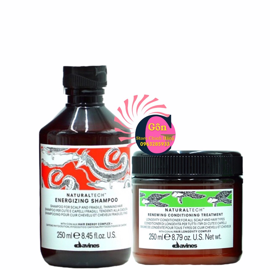 Dầu Gội Ngừa Rụng Davines Energizing Và Dầu Xả Trường Thọ Davines Renewing 250ml